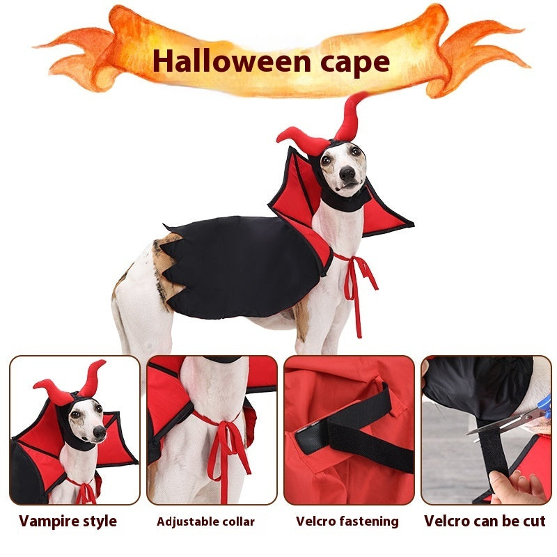Halloween Pet Vampire Cloak & Hat Costume – Cute Holiday Outfit for Dogs & Cats